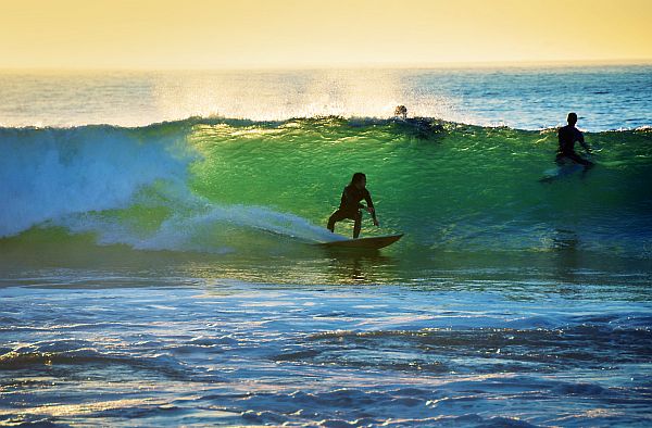 Surfing at Pondalowie Bay