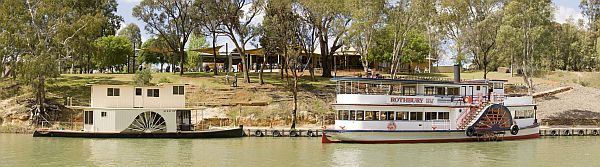 Paddle steamers outside Trentham Estate Winery, Mildura