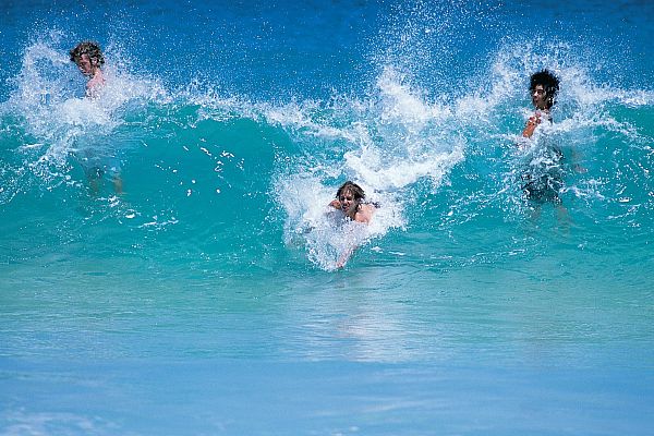 Surfing action at Cottesloe Beach